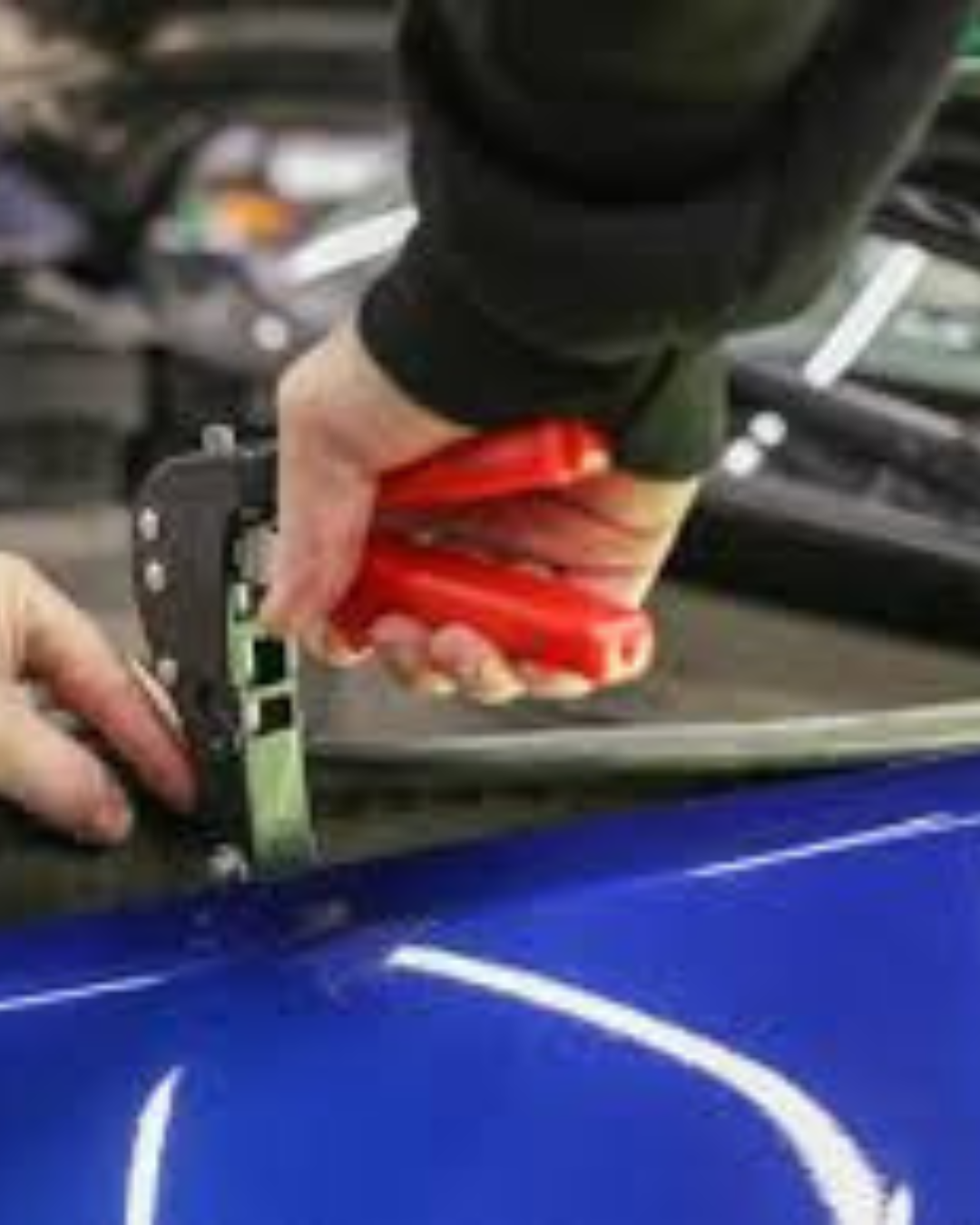 Technician removing panel